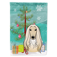 Christmas Tree and Afghan Hound Flag Canvas House Size BB1616CHF