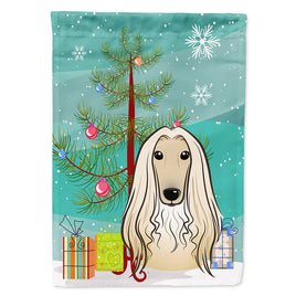 Christmas Tree and Afghan Hound Flag Canvas House Size BB1616CHF