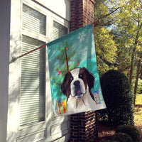 Christmas Tree and Saint Bernard Flag Canvas House Size BB1618CHF