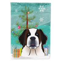 Christmas Tree and Saint Bernard Flag Canvas House Size BB1618CHF