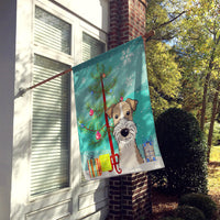 Christmas Tree and Wire Haired Fox Terrier Flag Canvas House Size BB1619CHF