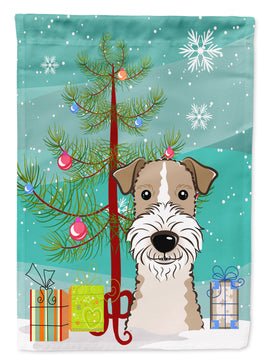 Christmas Tree and Wire Haired Fox Terrier Flag Garden Size BB1619GF