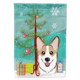 Christmas Tree and Sable Corgi Flag Canvas House Size BB1625CHF