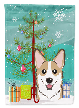 Christmas Tree and Sable Corgi Flag Garden Size BB1625GF