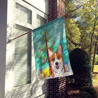 Christmas Tree and Red Corgi Flag Canvas House Size BB1626CHF