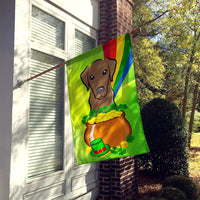 Chocolate Labrador St. Patrick's Day Flag Canvas House Size BB1978CHF