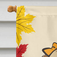 Chocolate Brown Shih Tzu Thanksgiving Flag Canvas House Size BB2055CHF