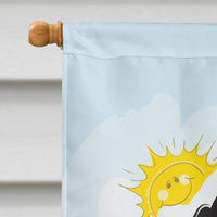 Smooth Black and Tan Dachshund Summer Beach Flag Canvas House Size BB2083CHF