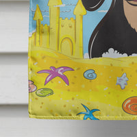 Smooth Black and Tan Dachshund Summer Beach Flag Canvas House Size BB2083CHF