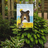 Sheltie Summer Beach Flag Garden Size BB2110GF
