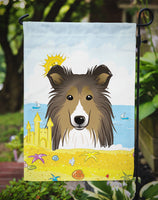 Sheltie Summer Beach Flag Garden Size BB2110GF