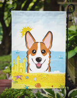 Red Corgi Summer Beach Flag Garden Size BB2122GF