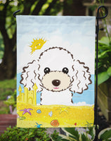 White Poodle Summer Beach Flag Garden Size BB2125GF