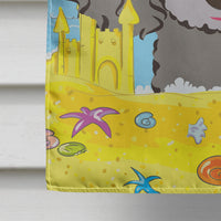 Silver Gray Poodle Summer Beach Flag Canvas House Size BB2127CHF