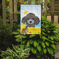 Silver Gray Poodle Summer Beach Flag Garden Size BB2127GF