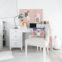 American Flag and Cocker Spaniel Fabric Decorative Pillow BB2146PW1414