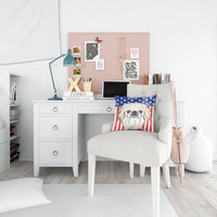American Flag and Pekingese Fabric Decorative Pillow BB2151PW1414