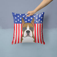 American Flag and Boxer Fabric Decorative Pillow BB2153PW1414