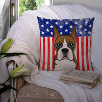 American Flag and Boxer Fabric Decorative Pillow BB2153PW1414