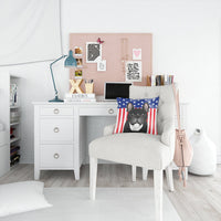 American Flag and French Bulldog Fabric Decorative Pillow BB2157PW1414