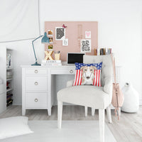 American Flag and Borzoi Fabric Decorative Pillow BB2158PW1414