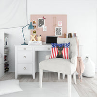 American Flag and Min Pin Fabric Decorative Pillow BB2170PW1414