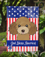 God Bless American Flag with Chocolate Brown Poodle Flag Garden Size BB2186GF