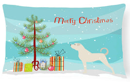 Anatolian Shepherd Merry Christmas Tree Canvas Fabric Decorative Pillow BB2995PW1216