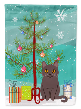 Chartreux Cat Merry Christmas Tree Flag Garden Size BB4418GF