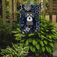 Blue Flowers Schnauzer Flag Garden Size BB5057GF