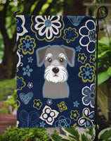 Blue Flowers Schnauzer Flag Garden Size BB5057GF