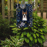 Blue Flowers Boxer Flag Garden Size