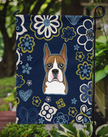 Blue Flowers Boxer Flag Garden Size