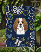 Blue Flowers Cavalier Spaniel Flag Garden Size BB5075GF