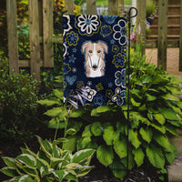 Blue Flowers Borzoi Flag Garden Size BB5079GF
