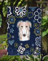Blue Flowers Borzoi Flag Garden Size BB5079GF