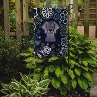 Blue Flowers Weimaraner Flag Garden Size BB5082GF