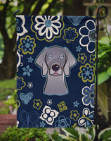 Blue Flowers Weimaraner Flag Garden Size BB5082GF