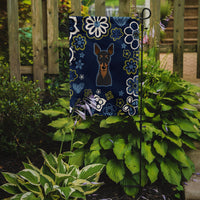 Blue Flowers Min Pin Flag Garden Size BB5091GF
