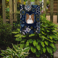 Blue Flowers Papillon Flag Garden Size BB5099GF