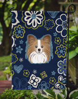 Blue Flowers Papillon Flag Garden Size BB5099GF