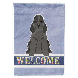 Cocker Spaniel Black Welcome Flag Canvas House Size BB5673CHF