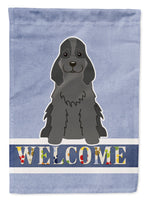 Cocker Spaniel Black Welcome Flag Garden Size BB5673GF
