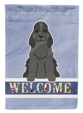 Cocker Spaniel Black Welcome Flag Garden Size BB5673GF