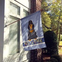 Cocker Spaniel Black Tan Welcome Flag Canvas House Size BB5674CHF