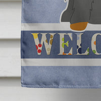 Cocker Spaniel Black Tan Welcome Flag Canvas House Size BB5674CHF
