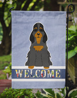Cocker Spaniel Black Tan Welcome Flag Garden Size BB5674GF