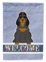 Cocker Spaniel Black Tan Welcome Flag Garden Size BB5674GF