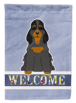 Cocker Spaniel Black Tan Welcome Flag Garden Size BB5674GF