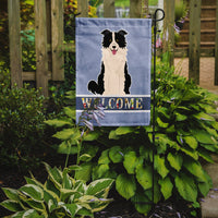 Border Collie Black White Welcome Flag Garden Size BB5699GF